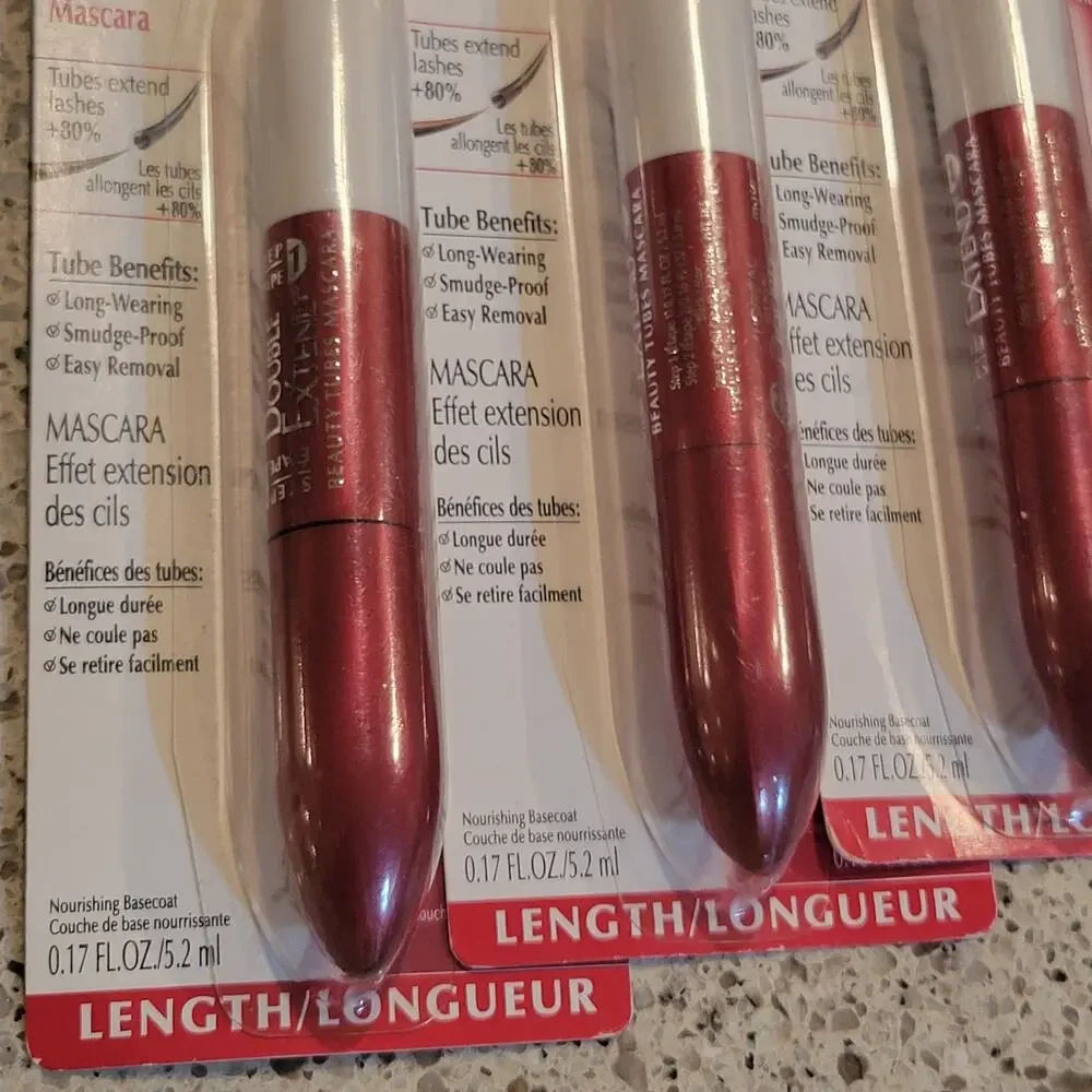 3x L'Oréal Paris Double Extend Beauty Tubes Lash Extension Washable Mascara NEW